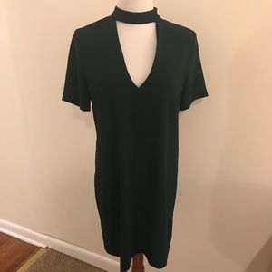 Zara Hunter Green Collar Neck Dress
